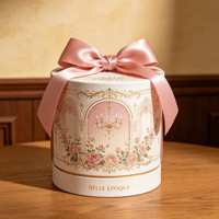 Boîte cadeau ronde de luxe avec logo personnalisé, emballage en carton rigide pour coffrets cadeaux haut de gamme, style palais élégant, en gros