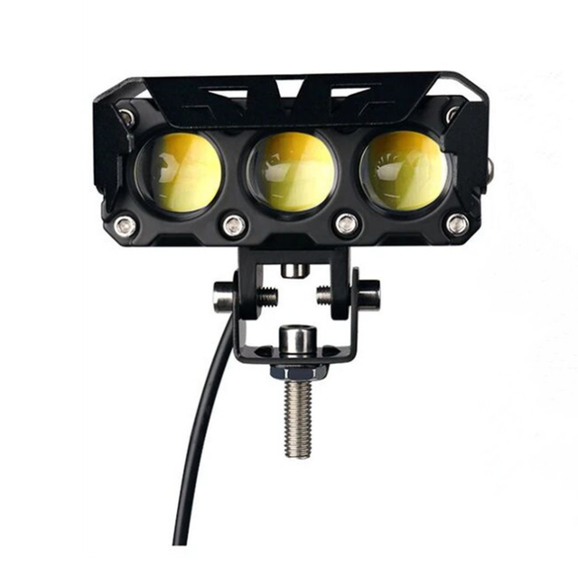 LED Motorcycle Fog Lights 18W Car Work Light Dual Color Mini Lens Spotlight for Jeep Off Road SUV Motorcycle Auxiliary Headlight