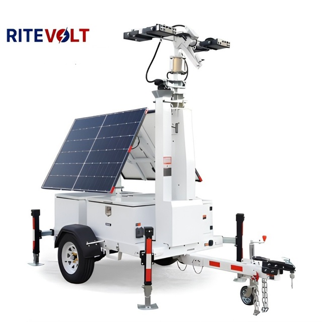 Color Customization Industrial Solar Lighting Tower MPPT Controller Gel-battery Monocrystalline Silicon Solar Panels IP67 Road