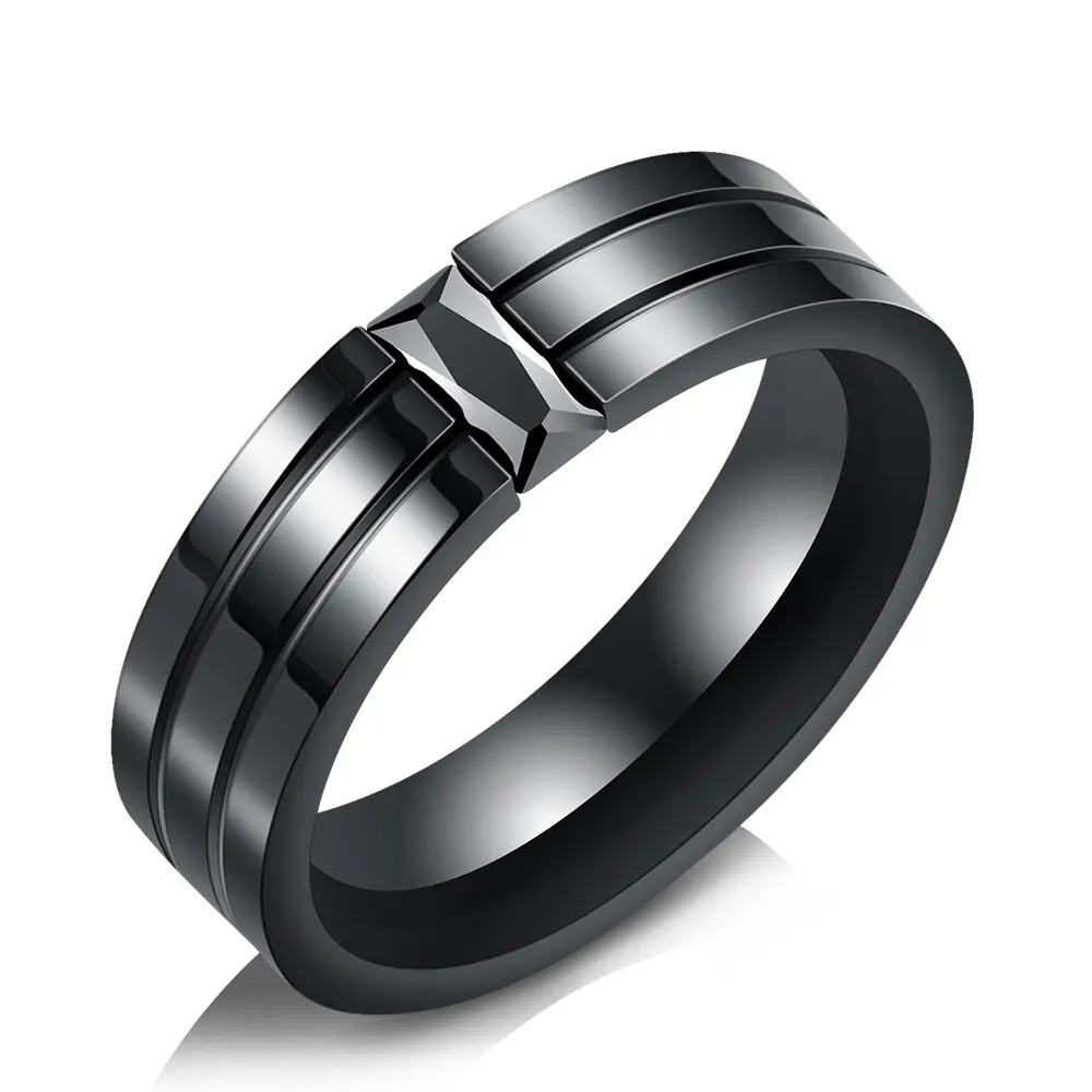 New Fashion Jewelry Top Quality Rings Solid Ring Stainless Steel Wedding for Men Black Opp Bag CLASSIC Ring Watch Summer Love 8g