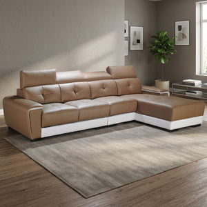 L-Shape Sofa BIS 104 Modern Luxury Home Office Living Room Furniture Genuine Leather Modular Design Eco-Friendly High Comfort - Product Image 2