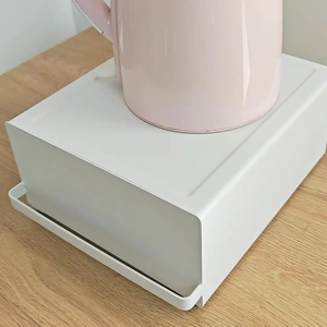 Scatola di immagazzinaggio per uso domestico in metallo da scrivania retrattile a prova di polvere scatola di immagazzinaggio capsula di caffè tazza da tè - Product Image 3