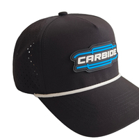 Gorra Deportiva de Golf de 5 Paneles, Impermeable, 100% Poliéster, con Perforaciones Cortadas a Láser, Diseño Étnico a Rayas con Patrón de Hojas de Velour, Unisex