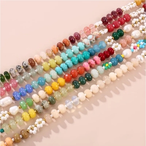 2025 nouveau Style Boho collier de perles d'eau douce en acier inoxydable avec des perles de pierre naturelle mignon lien chaîne pour les femmes cadeau - Product Image 3