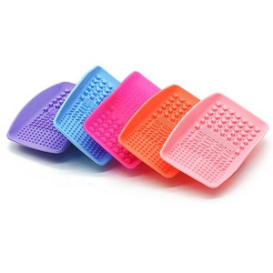 Tampon nettoyant pour pinceaux de maquillage en silicone souple personnalisé, tampon nettoyant pour le visage en silicone rectangulaire - Product Image 2
