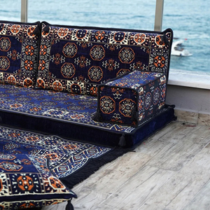 Set di divani in tessuto etnico arabico Jalsa marocchino componibile quadrato componibile con imbottitura in spugna per soggiorno e uso alberghiero - Product Image 5