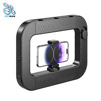 Lampu cincin LED genggam serbaguna untuk Vlog luar ruangan dengan braket penstabil dan Tripod untuk penggunaan ponsel pintar dan kamera
