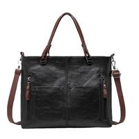 Sac fourre-tout rétro en PU grande capacité 2026 pour femme, style européen et américain, étanche avec fermeture éclair, bandoulière unique, nouveauté