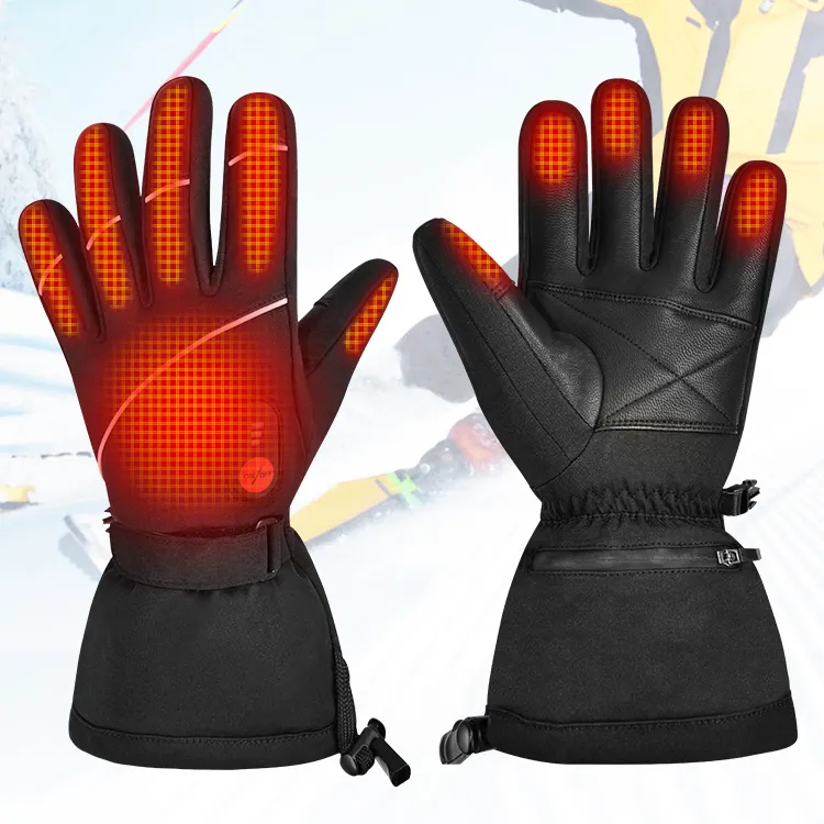 7.4V Lithium USB Electric Battery Heated ski Gloves Heated Gloves Rechargeable Man With 3 Level Temperature Control