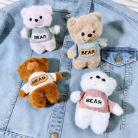 Charme de sac en peluche ours en peluche doux et moelleux, porte-clés en peluche, mini jouet en peluche, porte-clés, pendentif pour sac à dos, sac à main, cadeau pour femme