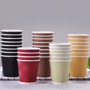 Biodegradable <b>Double</b> <b>Wall</b> Disposable <b>Coffee</b> <b>Cup</b> with Gold Foil Stamping Synthetic Paper Customizable - Product Image 3