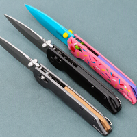 Couteau pliant OEM KS2038, lame en acier D2, manche en aluminium, couteau de survie pour le camping, la chasse et les activités de plein air, avec clip de poche