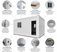 Maison conteneur préfabriquée en kit, cabine modulaire portable pour bureau, hébergement et chantier