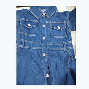 120 170 di abbigliamento per ragazze con risvolto Cardigan dritta in Denim a maniche lunghe floreale primavera estate moda media grande per bambini - Product Image 5