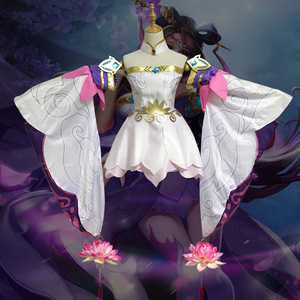 Diao Chan Cosplay Costume Women's Clothing Set With Wig Headpiece Anime Game Role Play Spring 2022 Satin Polyester Fiber - Product Image 1