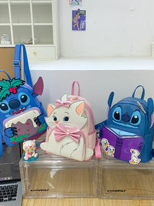 حقيبة ظهر بتصميم جديد للبيع بالجملة من المصنع ، حقيبة ظهر محشوة بغرزة ليلو زرقاء ، حقيبة ظهر قطيفة للمدرسة وروضة الأطفال برسوم كرتونية - Product Image 2