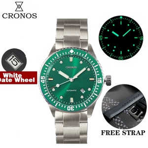 Reloj Cronos L6011MDiver para Hombre, Esfera Sunray Fifty, Fecha Automática, NH35, Resistente al Agua 200M, Bisel de Cerámica, Brazalete - Product Image 1