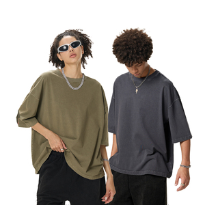 Camiseta Retro 100% Algodón de Corte Holgado para Hombre, Camiseta Oversize con Logotipo Personalizado, Camiseta Vintage Lavada con Ácido, Gran Venta - Product Image 2