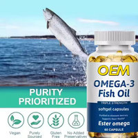 Gélules d'huile de poisson oméga-3 de krill halal en vrac SPL Vitamins, suppléments végétaliens d'oméga 3 EPA DHA, capsules d'huile de poisson oméga 3