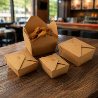 Boîtes carrées rigides jetables en papier kraft épais et résistant à l'huile pour sushis, aliments pour bébés, conserves, poulet frit, hot-dogs, frites