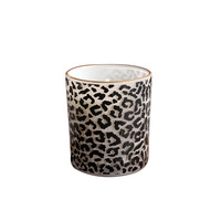 Vente chaude Personnalisé Tigre Imprimer Imprimé Léopard Design Motif Bocal En Verre Cire De Soja Bougies Parfumées Maison De Luxe Déc