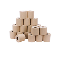 Vente en gros pas cher imprimé jetable écologique 3 plis de pâte de bambou doux non blanchi rouleau de papier toilette avec logo personnalisé