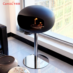 Cheminée autoportante moderne en acier surélevée, <span class=keywords><strong>pour</strong></span> décoration intérieure/extérieure, haut <span class=keywords><strong>de</strong></span> gamme, ambiance chaleureuse, faible entretien - Product Image 4