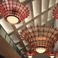 Lustre LED moderne en plumes, suspension en verre de Murano soufflé à la main avec hauteur réglable pour plafond de villa
