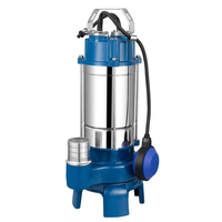 Pompe submersible à découpe d'eaux usées triphasée de 370 W, 1,5 pouce, 6 m/h, 8 m, OEM personnalisable, 2 CV, industrie automobile, eau propre