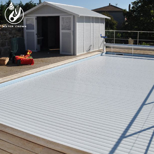 Cubierta Cuadrada para <span class=keywords><strong>Piscina</strong></span> de Venta Caliente - Material de PC, Sin Rieles, Tiras de Seguridad, Cubiertas Flotantes con Rodillo, Fácil de Limpiar, para Uso en Exteriores - Product Image 4