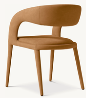 Chaise de salle à manger couleur personnalisable mobilier fauteuil de salle à manger en cuir Barrelback ouvert