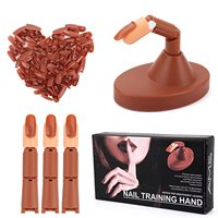 Présentoir de faux ongles en plastique, mains et doigts d'entraînement miniatures portables pour la formation professionnelle en nail art