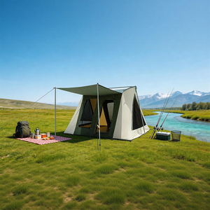 Tente de camping en toile robuste pour <span class=keywords><strong>2</strong></span>/4/6/8 personnes avec structure en acier galvanisé et sol en vinyle soudé pour le glamping familial - Product Image 4