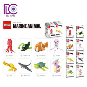DC thiết kế mới nhất động vật biển mini khối xây dựng bạch tuộc đèn lồng Cá Hề cá sứa cua Manta Ray biển ngựa Rùa - Product Image 6