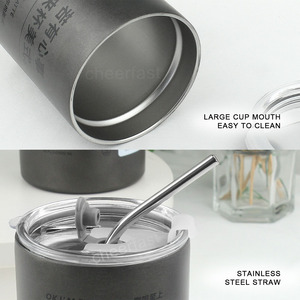 Gobelet droit à double couche de conception la plus récente avec paille 20oz glace réutilisable Americana <span class=keywords><strong>thermos</strong></span> sous vide <span class=keywords><strong>thermos</strong></span> étanche café Chaud - Product Image 6