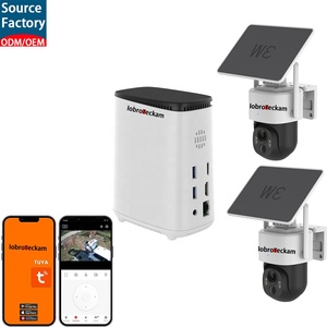 Sistema de Cámara de Seguridad Solar 2K con App Tuya, Hub WiFi de Largo Alcance de 500m, Base para el Hogar con 2 Cámaras IP Inalámbricas para Exteriores, Detección Humana por IA - Product Image 1