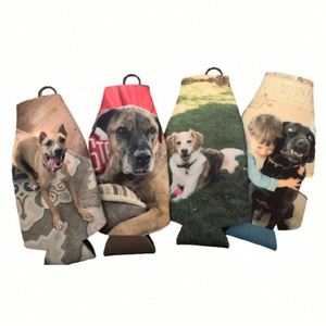 Porte-bouteille isotherme en néoprène personnalisé avec motif Bigfoot Believe, avec fermeture éclair - Product Image 2