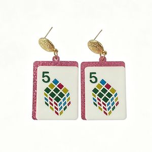 Divertidos Pendientes Cuadrados de Acrílico para Mujer, con Diseño de Joker y Mahjong, Pendientes Colgantes con Patrón de Cartas de Juego, Joyería Novedosa, Regalo para Fiestas - Product Image 6