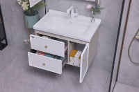 Meuble-lavabo de salle de bain moderne avec miroir LED intelligent et vasque en céramique, pour chambre, bar à domicile, vente en gros pour distributeurs