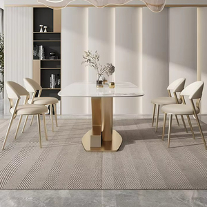 Table à manger ronde durable avec plateau en mélamine et finition poudrée - Product Image 4