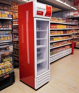 Refrigerador <span class=keywords><strong>Vertical</strong></span> de Bebidas con Puerta de Vidrio Simple de 300L, Refrigerador Comercial de Exhibición para Tiendas de Conveniencia - Product Image 6