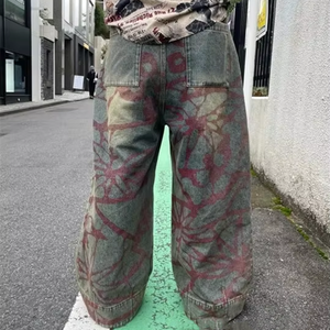 <span class=keywords><strong>Jeans</strong></span> Vintage Grigi a Gamba Larga per <span class=keywords><strong>Uomo</strong></span>, Pantaloni in Denim Lavato Personalizzato, Cargo Homme, Taglia Grande, Abbigliamento Lungo Belo Celana Pria - Product Image 2