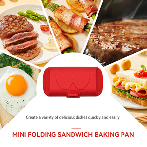 Mini sartén plegable adorable para sándwiches, máquina para hacer sándwiches en forma de corazón para microondas, <span class=keywords><strong>bandeja</strong></span> para asar huevos y mini sándwiches - Product Image 5