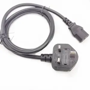 AC Power Adapter Cable Cord wire UK plug cable cord 220V IEC C13 Power Supply Cord 1.2/1.5m Lesser for PC Computer 3D printer