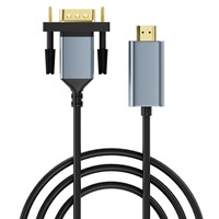 Câble HDMI vers VGA plaqué or OEM ODM 1080P 2M compatible avec un gaine en PVC pour moniteur PC, projecteur et HDTV