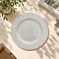 Roségold 13-Zoll Kunststoff-Platzteller, Modern Pulverbeschichtet mit Geometrischer Diamant-Textur, Untersetzer für Partys und Festessen