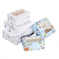 Boîte à pâtisserie en papier kraft personnalisable avec fenêtre transparente, boîtes d'emballage pour beignets et cupcakes en gros avec logo personnalisé