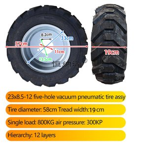 Parti del carrello elevatore 23x8.5-12 <span class=keywords><strong>pneumatici</strong></span> sottovuoto in gomma materiale antiscivolo modello di escavatore elettrico pneumatico per veicoli agricoli - Product Image 2