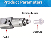 Adaptateur de fibre optique FC/PC avec ferrule en céramique et capuchon anti-poussière pour test de raccordement de fibre optique