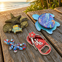 Aimants de réfrigérateur en métal personnalisés par le fabricant, souvenirs touristiques 3D de plage, ville, île